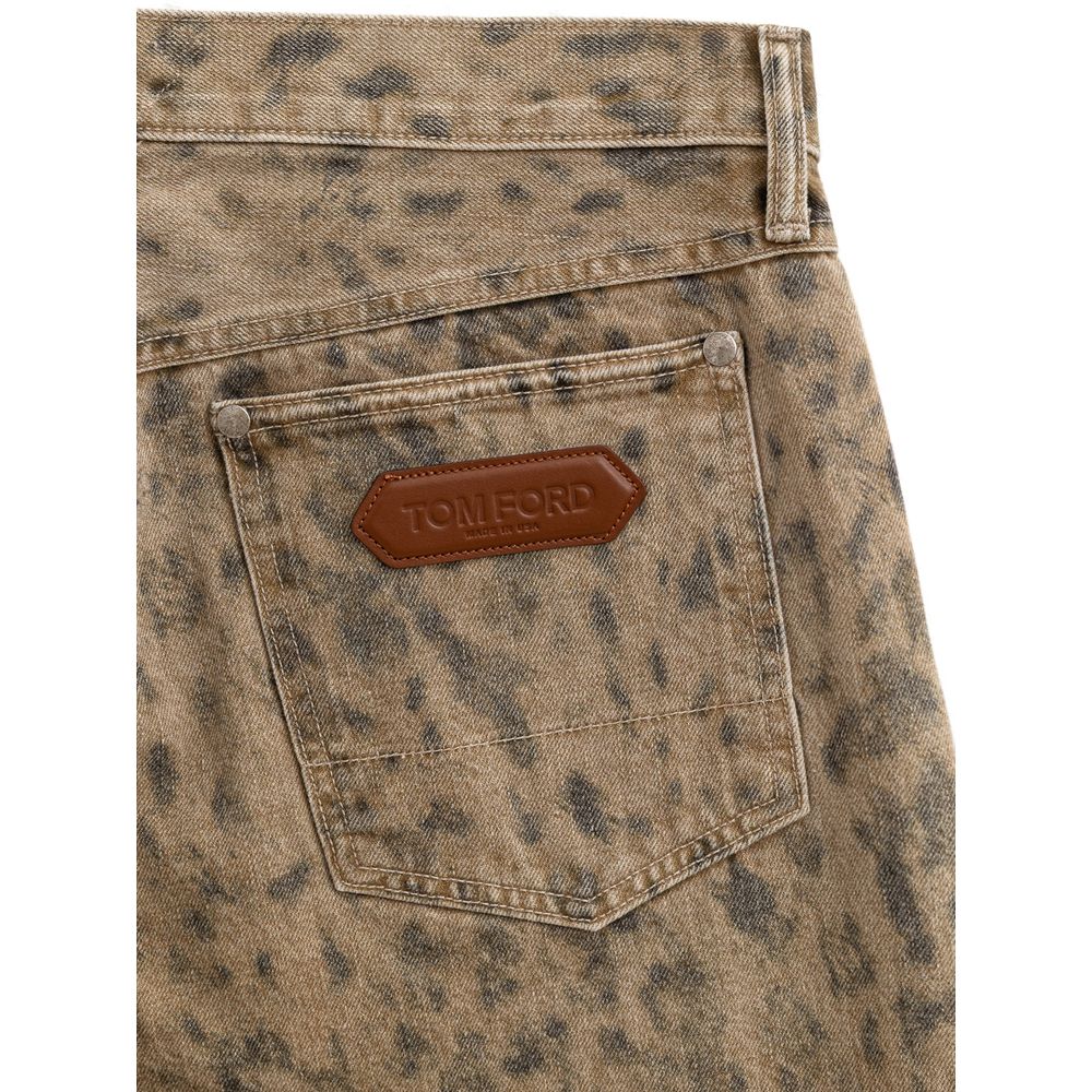 Tom Ford – Beige, schmal zulaufende Jeans aus Baumwolle