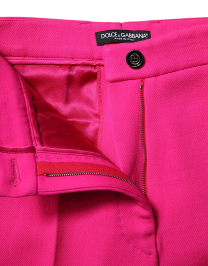 Dolce &amp; Gabbana – Hoch taillierte, konisch zulaufende Hose in Fuchsia-Pink 
