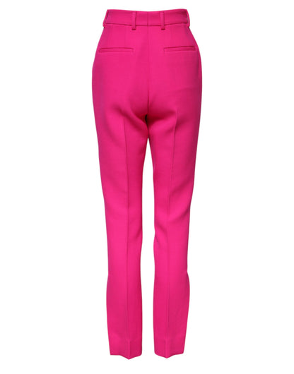 Dolce &amp; Gabbana – Hoch taillierte, konisch zulaufende Hose in Fuchsia-Pink 