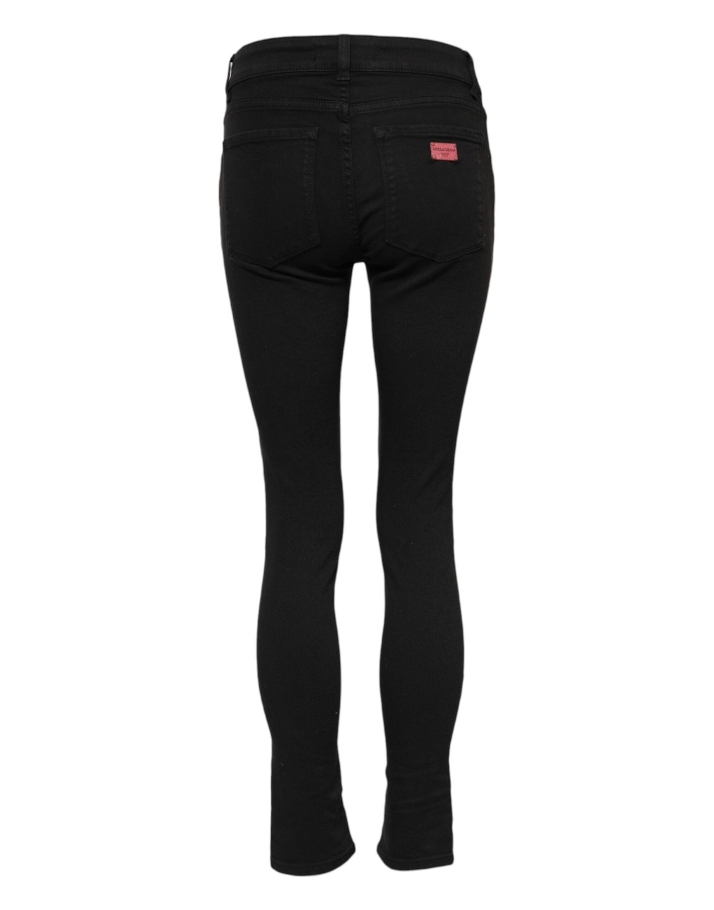Dolce & Gabbana Black Cotton Skinny Mid Waist Denim Jeans