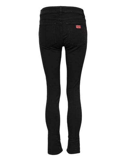 Dolce & Gabbana Black Cotton Skinny Mid Waist Denim Jeans