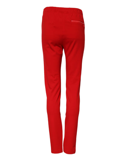 Dolce &amp; Gabbana, rote Slim-Fit-Hose mit mittlerer Taille
