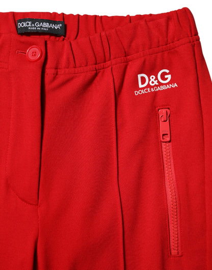 Dolce &amp; Gabbana, rote Slim-Fit-Hose mit mittlerer Taille