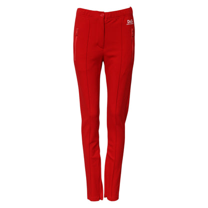 Dolce &amp; Gabbana, rote Slim-Fit-Hose mit mittlerer Taille