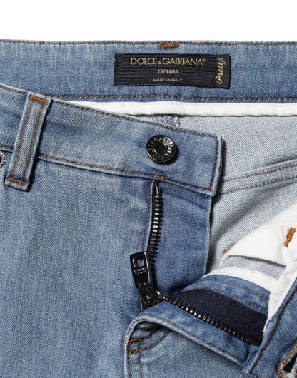 Dolce &amp; Gabbana – PRETTY – Skinny-Jeans aus Baumwolle mit mittlerer Taille in Blau 