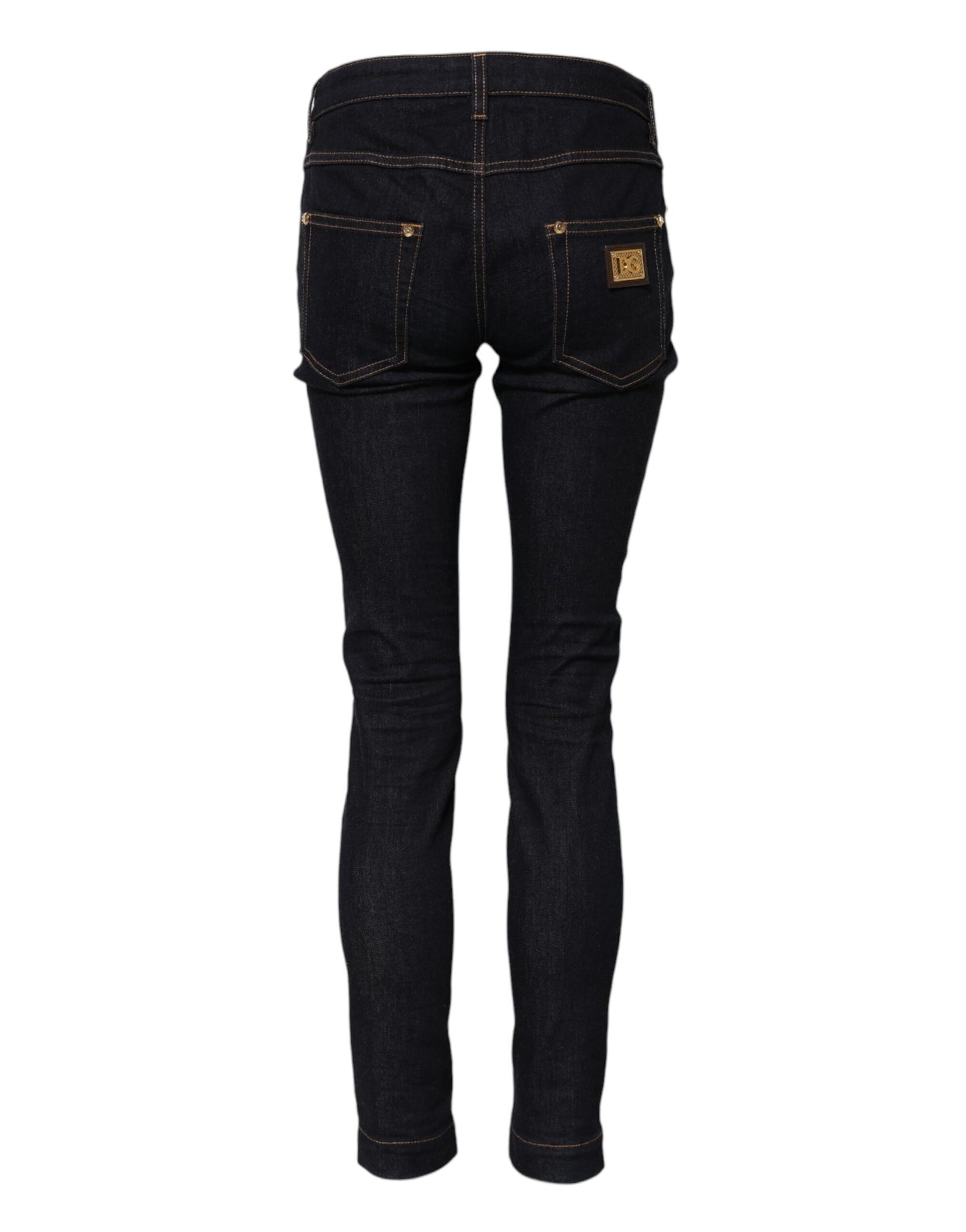 Dolce &amp; Gabbana – Blaue PRETTY Skinny-Jeans aus Baumwolle mit niedriger Taille 