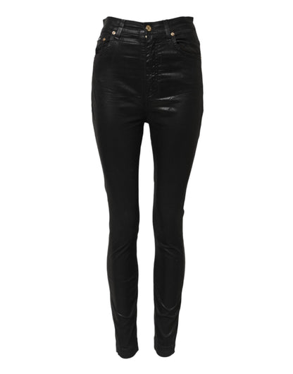 Dolce &amp; Gabbana – Schwarze GRACE Skinny-Jeans mit hoher Taille 