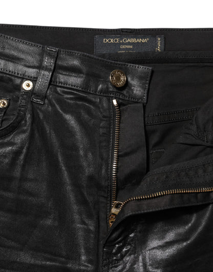 Dolce &amp; Gabbana – Schwarze GRACE Skinny-Jeans mit hoher Taille 