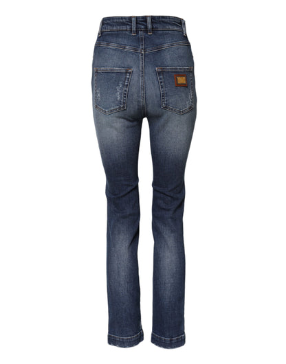 Dolce &amp; Gabbana – Blaue Jeans mit Strassverzierung 