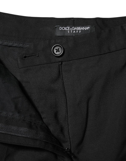 Dolce & Gabbana Black STAFF High Waist Tapered Pants