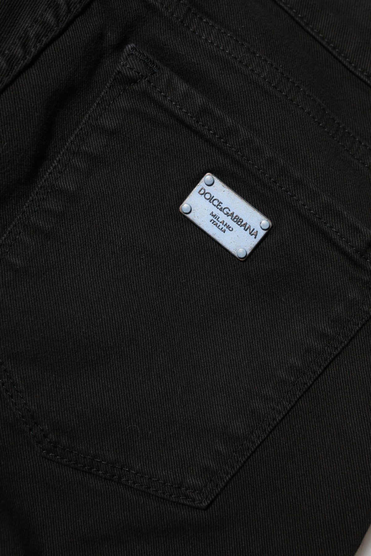 Dolce &amp; Gabbana – Schwarze Skinny-Jeans aus Baumwoll-Denim mit Logo und mittlerer Taille 