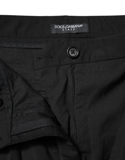 Dolce &amp; Gabbana – Schwarze, schmal zulaufende STAFF-Hose mit mittlerer Taille 