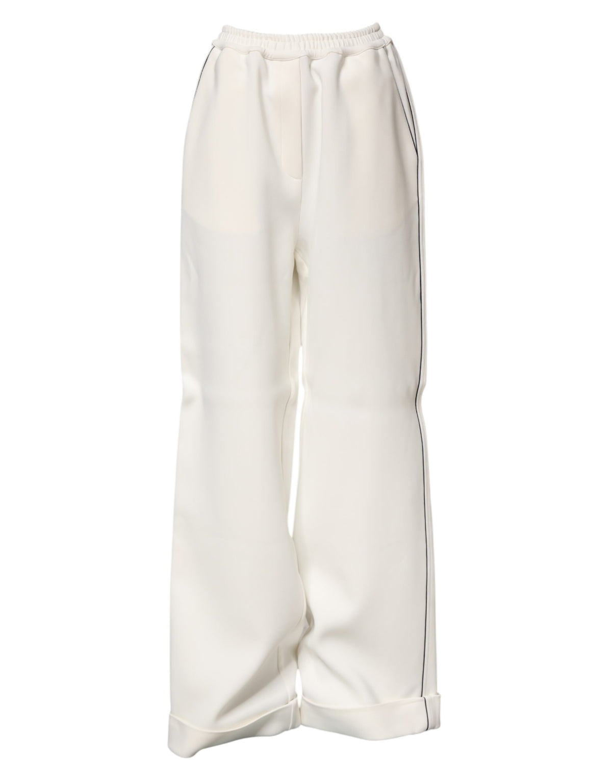 Dolce &amp; Gabbana – Weiße Viskose-Schlupfhose mit weitem Bein 