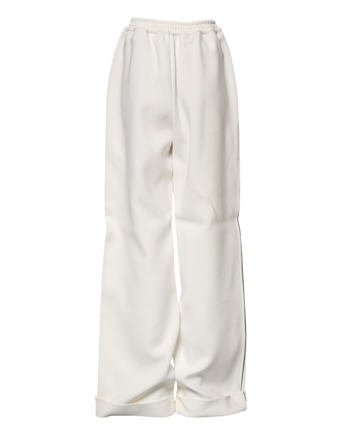 Dolce &amp; Gabbana – Weiße Viskose-Schlupfhose mit weitem Bein 