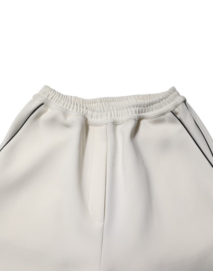 Dolce &amp; Gabbana – Weiße Viskose-Schlupfhose mit weitem Bein 