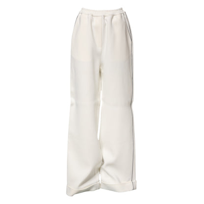 Dolce &amp; Gabbana – Weiße Viskose-Schlupfhose mit weitem Bein 