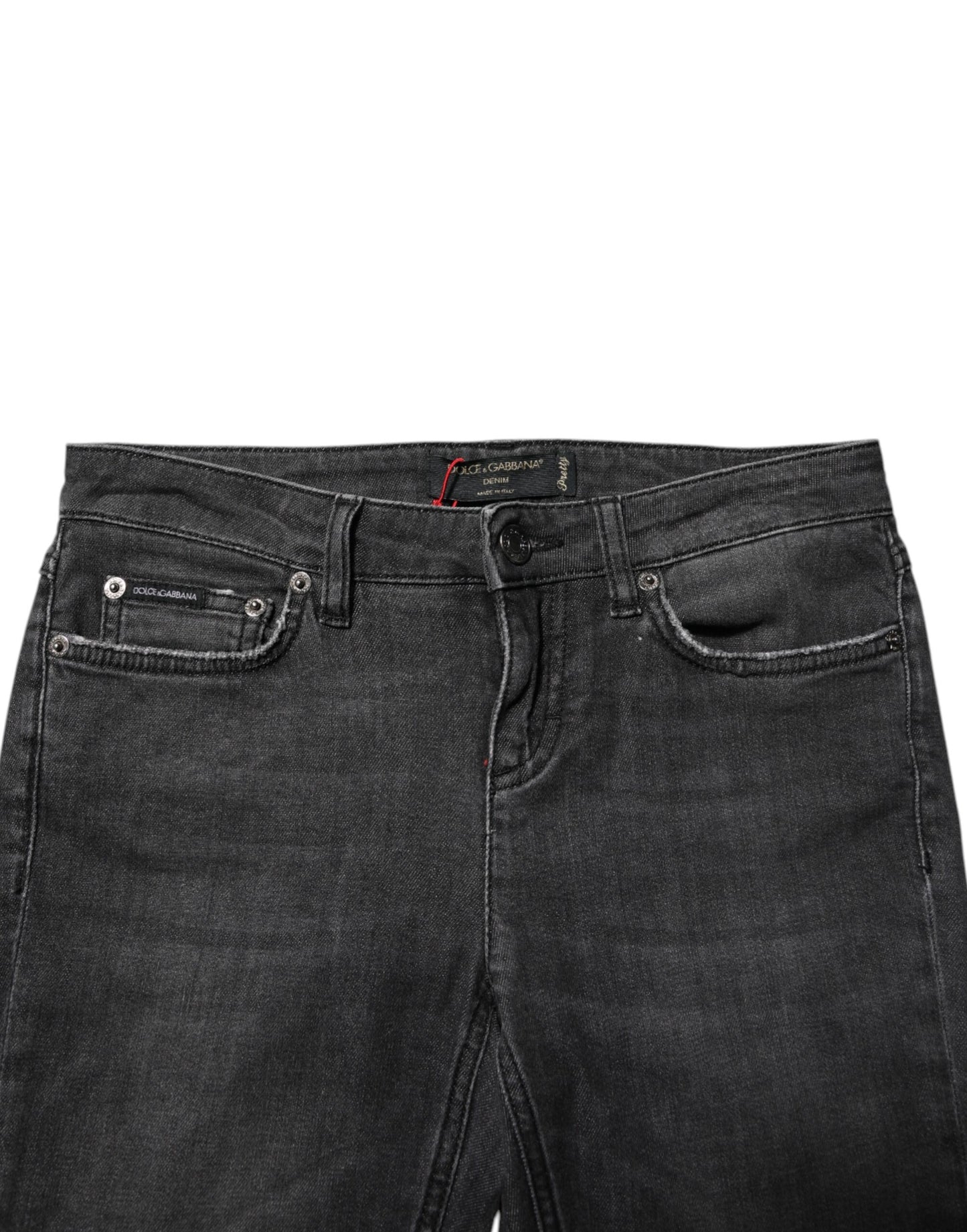 Dolce & Gabbana Black Cotton Low Waist Skinny Denim Jeans