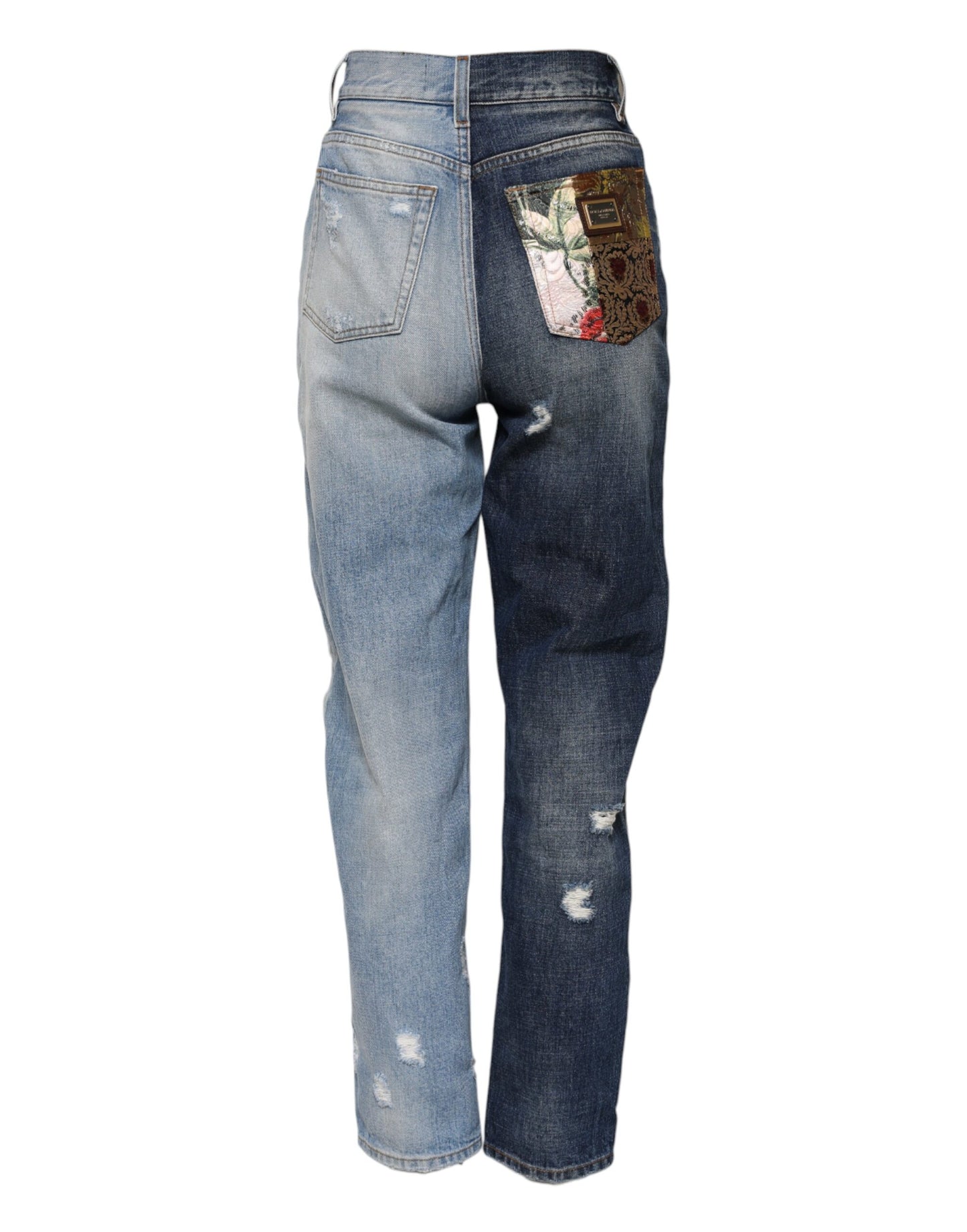 Dolce &amp; Gabbana – Mehrfarbige Patchwork-Jeans aus konischem Denim 