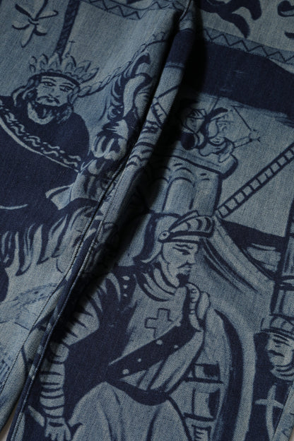 Dolce &amp; Gabbana – Blaue, konisch zulaufende Jeans aus Denim mit Grafikdruck 