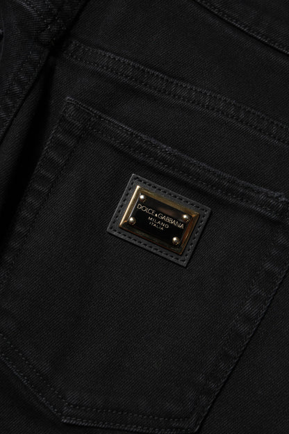 Dolce &amp; Gabbana – Schwarze Boyfriend-Jeans aus Baumwoll-Schlagjeans 