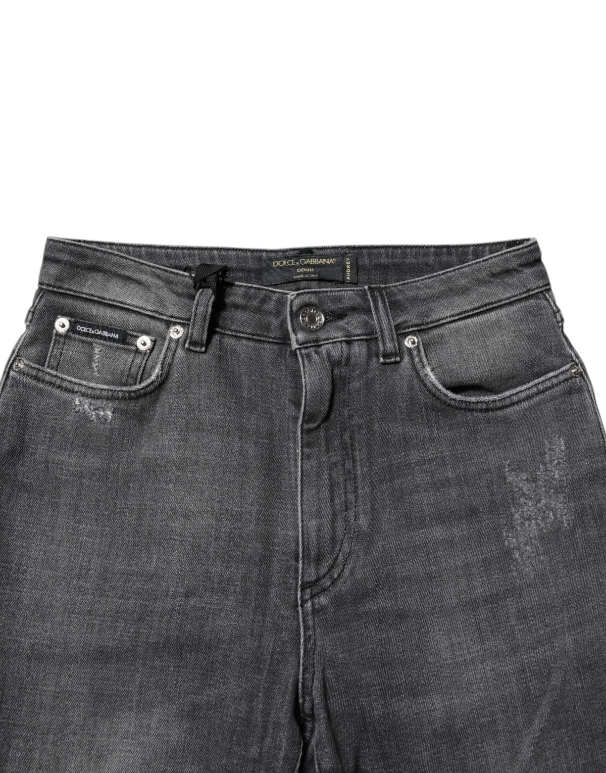 Dolce &amp; Gabbana Dunkelgraue Skinny-Jeans AUDREY aus Baumwolle 
