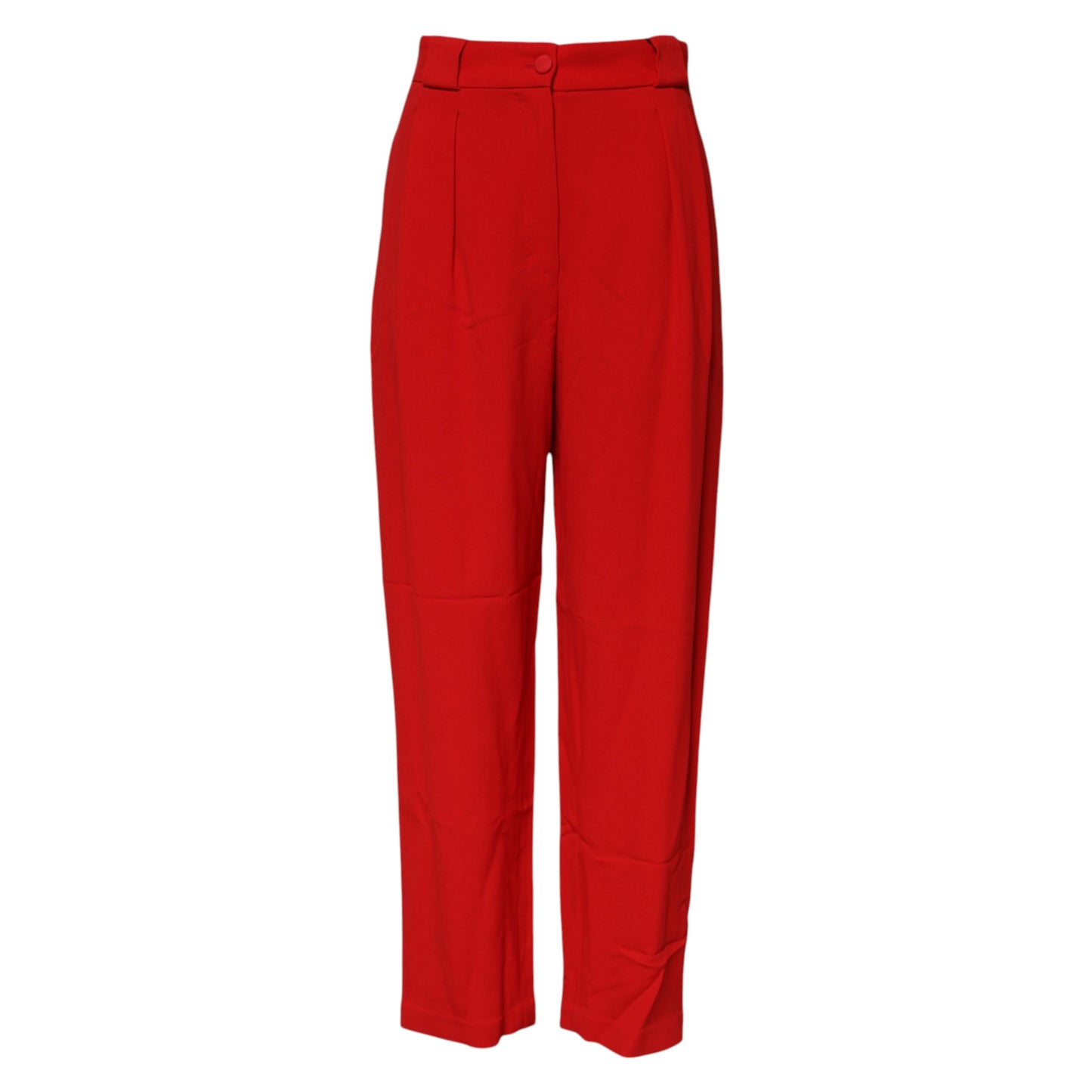 Dolce &amp; Gabbana – Hoch taillierte Karottenhose aus roter Viskose 