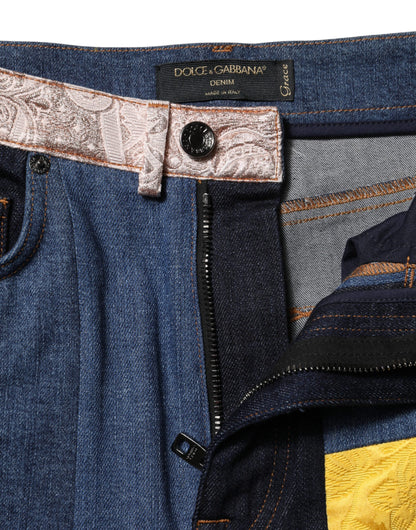 Dolce &amp; Gabbana – Mehrfarbige Skinny-Jeans im Patchwork-Stil 