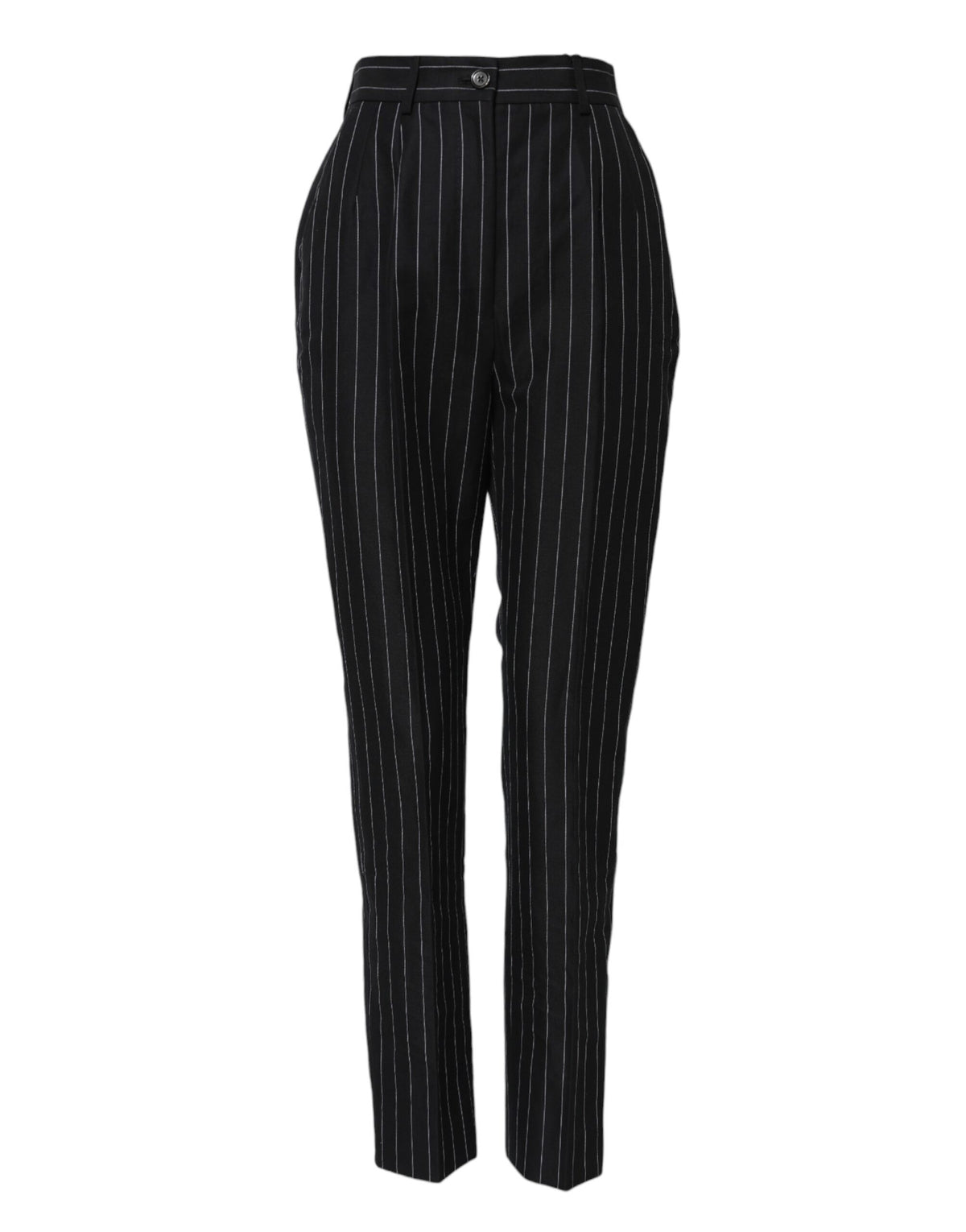 Dolce &amp; Gabbana – Hoch taillierte Karottenhose mit schwarzen Streifen 