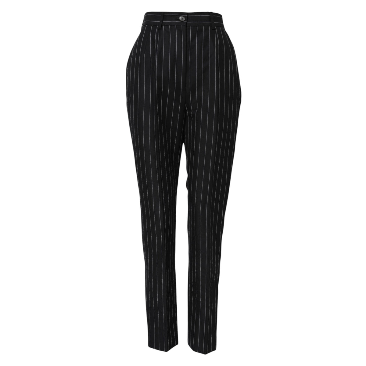 Dolce &amp; Gabbana – Hoch taillierte Karottenhose mit schwarzen Streifen 