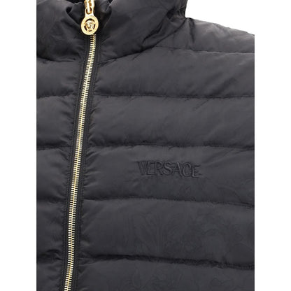 Versace Jacke aus schwarzem Polyester.