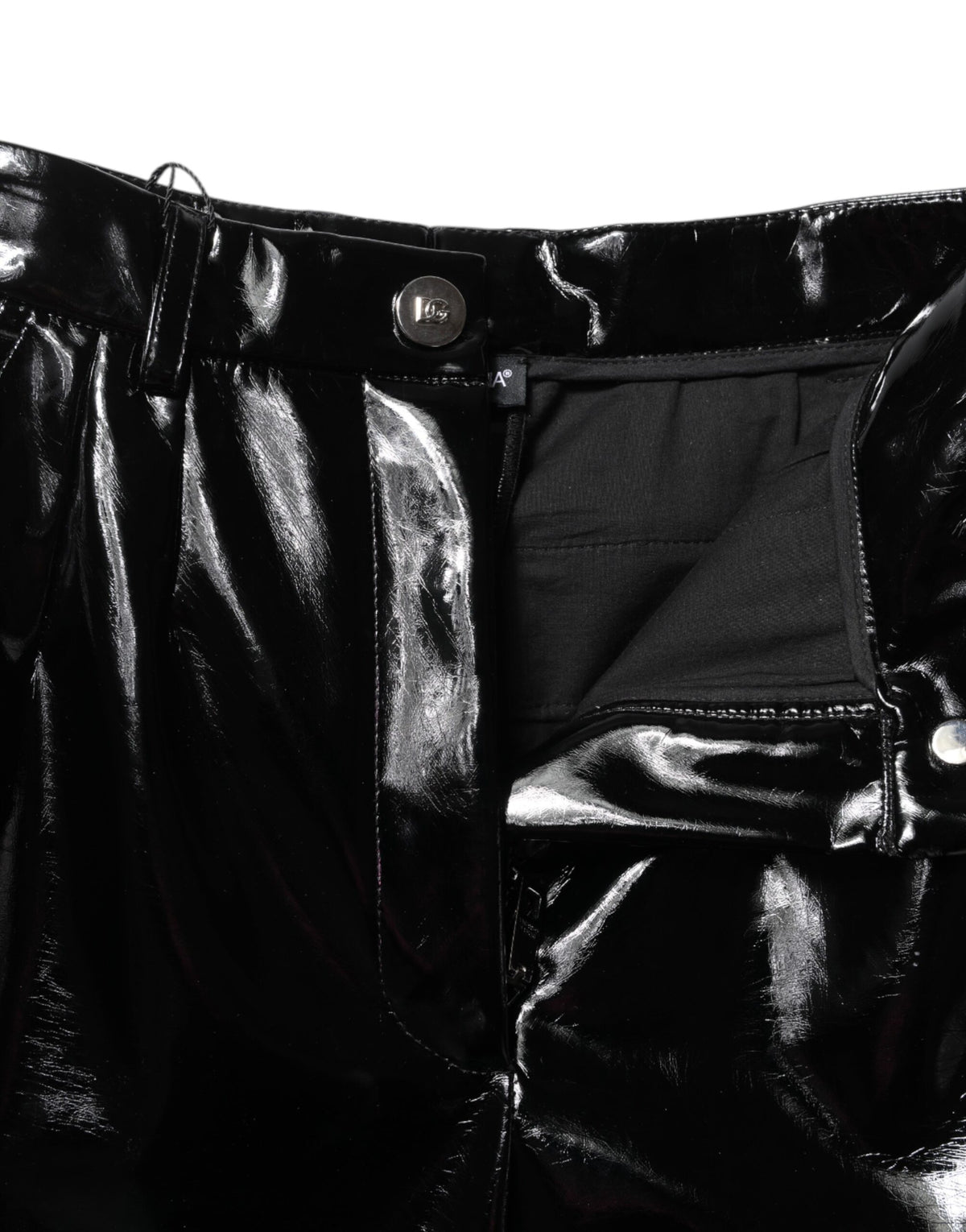 Dolce &amp; Gabbana – Schwarze Cargo-Bootcut-Hose mit hoher Taille 