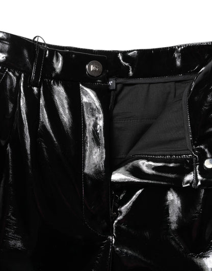 Dolce &amp; Gabbana – Schwarze Cargo-Bootcut-Hose mit hoher Taille 