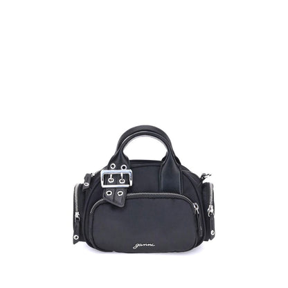 Ganni Schwarze Nylon-Schultertasche