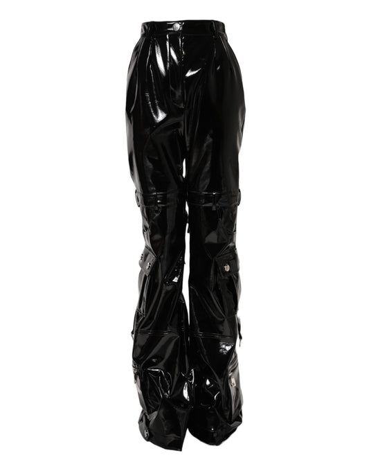 Dolce & Gabbana Black High Waist Cargo Bootcut Pants