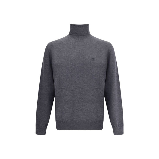 Etro Grauer Woll-Rollkragenpullover