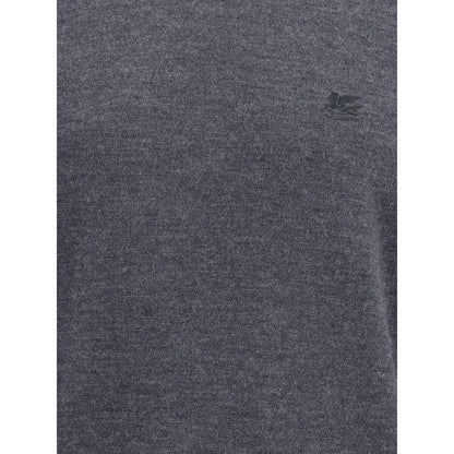 Etro Grauer Woll-Rollkragenpullover