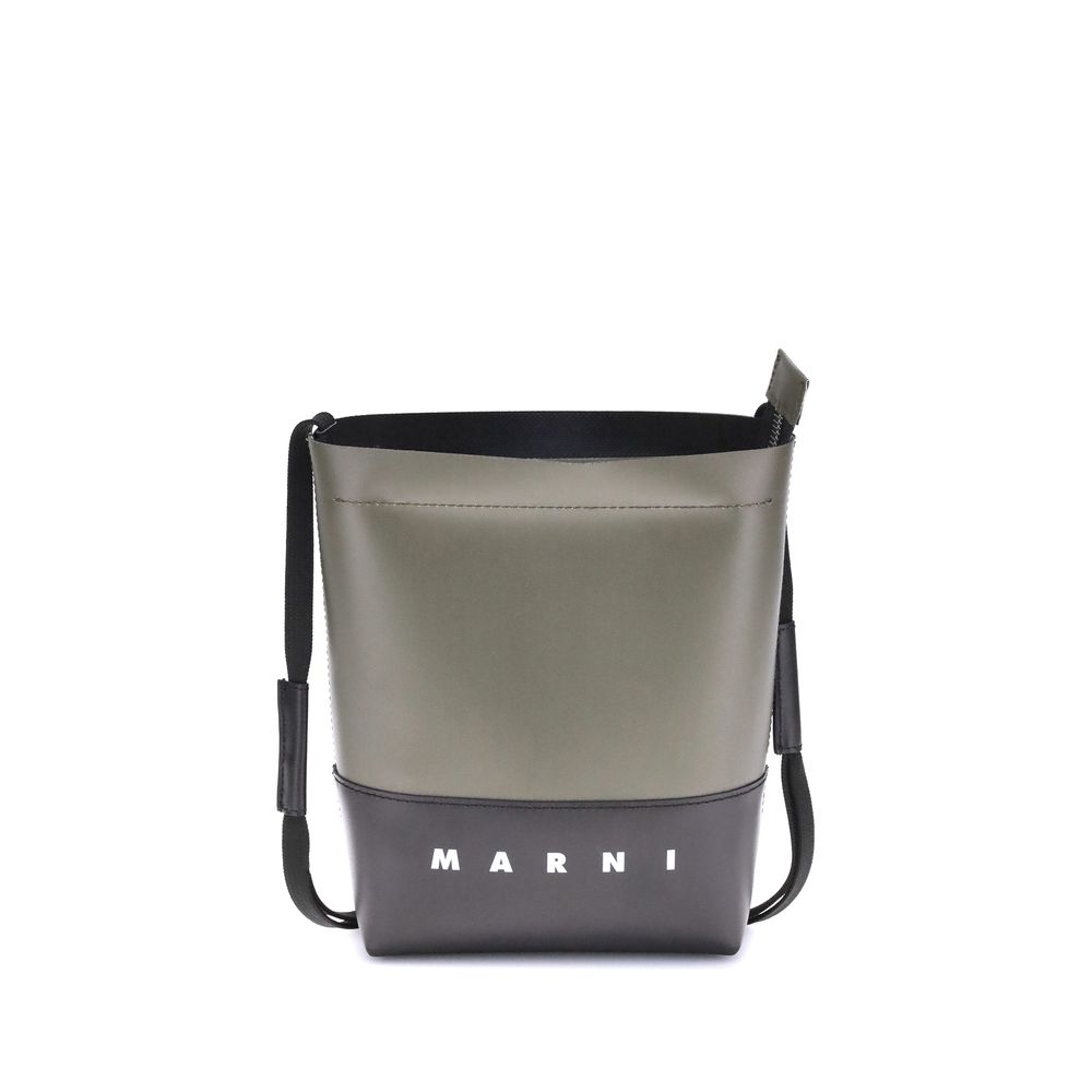 Marni Grüne Polyester Schultertasche