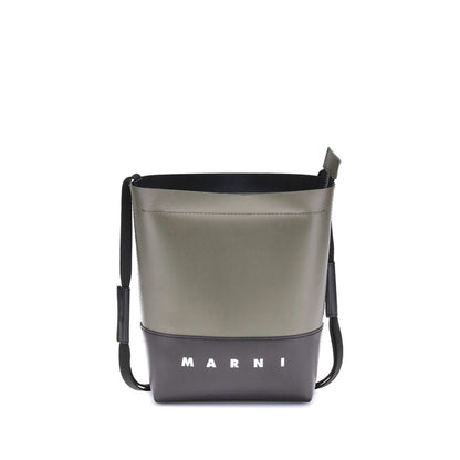 Marni Grüne Polyester Schultertasche
