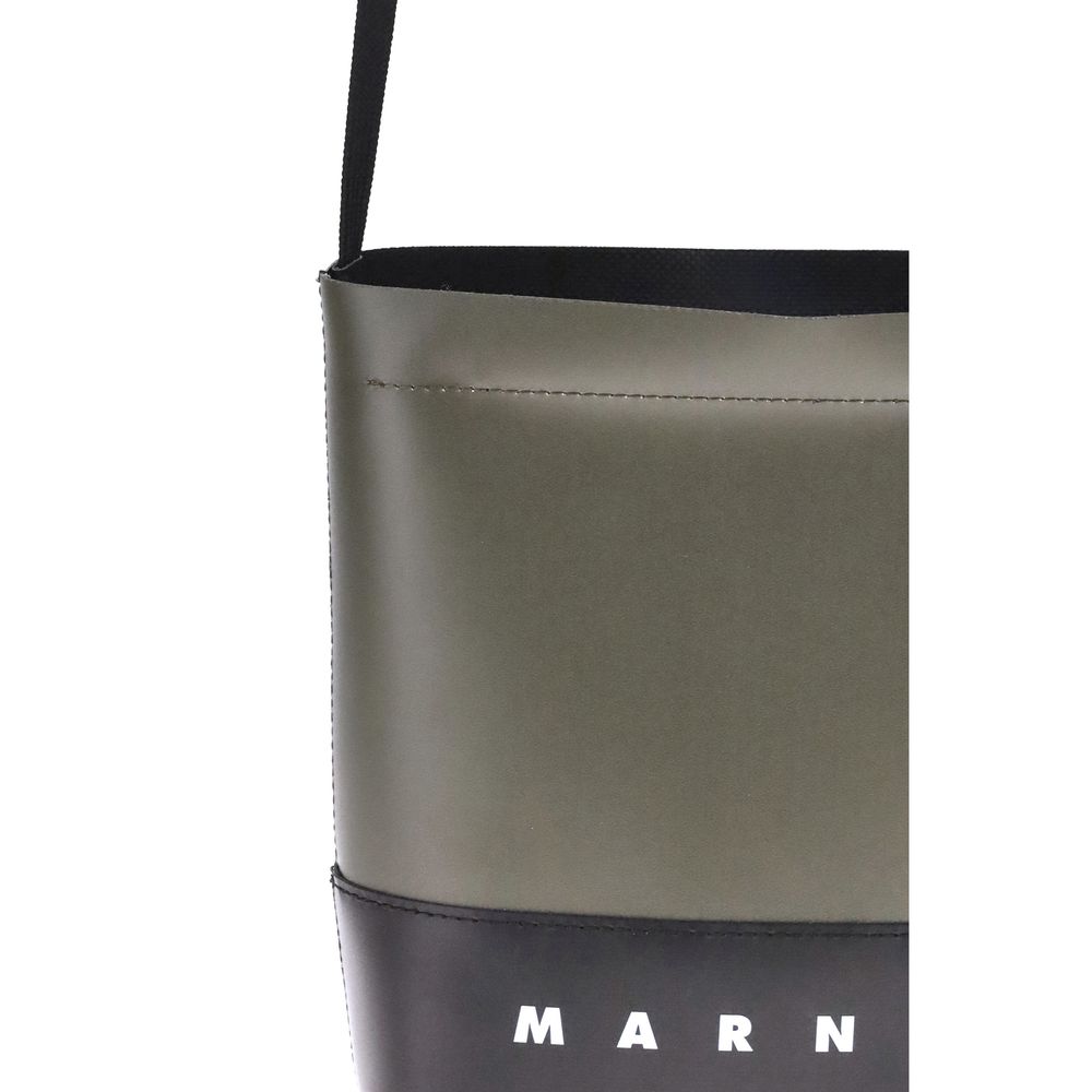 Marni Grüne Polyester Schultertasche