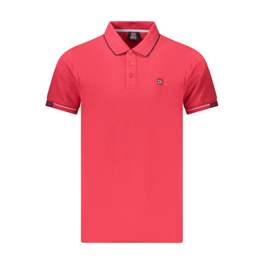 Norwegen 1963 Rotes Poloshirt aus Baumwolle für Herren