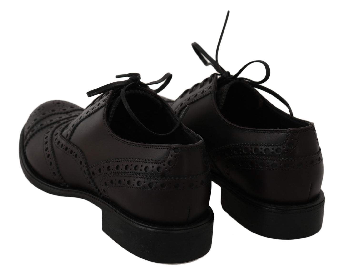 Dolce &amp; Gabbana – Oxford-Schuhe aus schwarzem Leder mit Flügelkappe