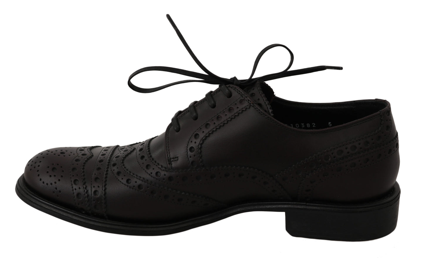 Dolce &amp; Gabbana – Oxford-Schuhe aus schwarzem Leder mit Flügelkappe