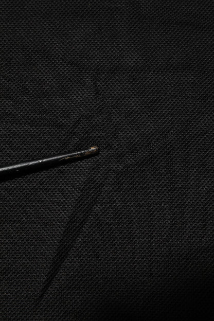 Dolce &amp; Gabbana Schwarzes DG-Poloshirt aus Seide mit V-Ausschnitt