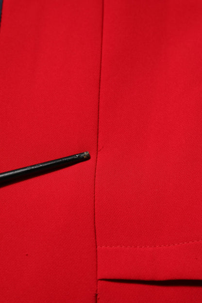 Armani Exchange – Rotes Etuikleid mit langen Ärmeln über dem Knie