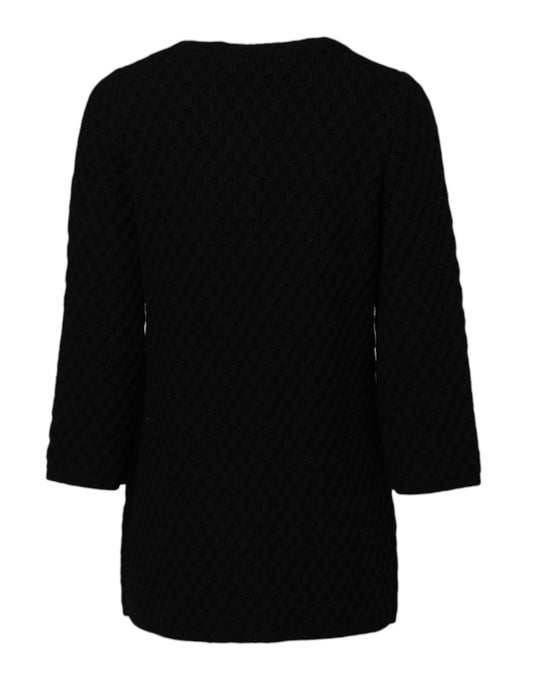 Dolce & Gabbana Black Cashmere Quilted Embellished Jacket