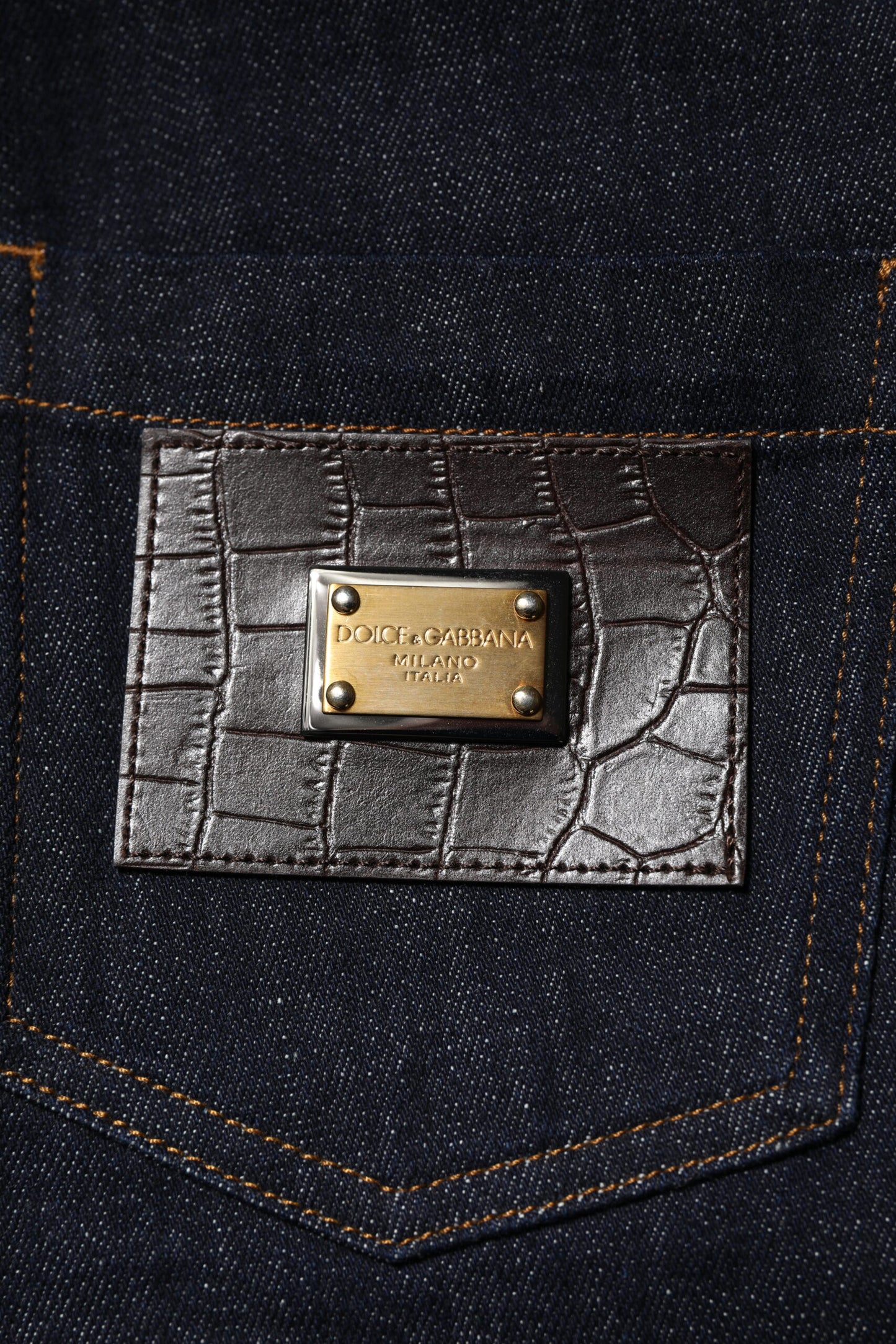 Dolce &amp; Gabbana – Hoch taillierte Schlagjeans aus blauer Baumwolle 