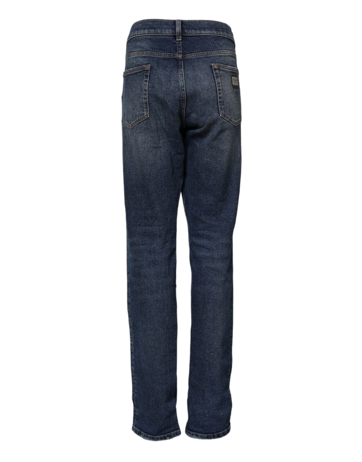 Dolce &amp; Gabbana – Gerade geschnittene Jeans aus Baumwolle mit mittlerer Taille in Blau 