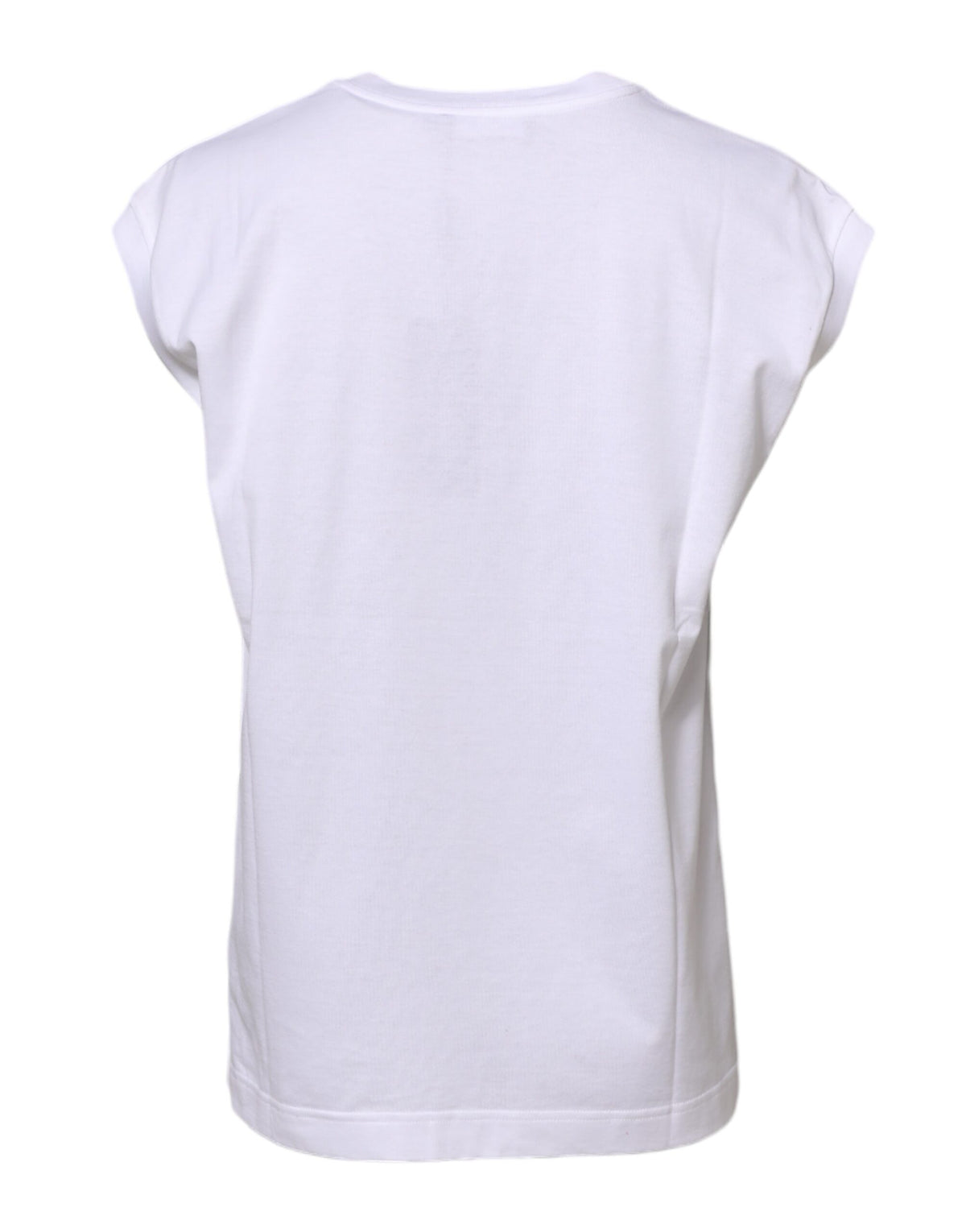 Dolce &amp; Gabbana – Ärmelloses Tank-T-Shirt aus weißer Baumwolle für Damen