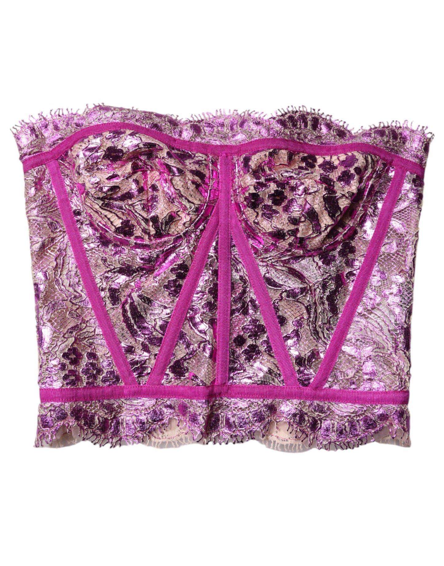 Dolce &amp; Gabbana – Rosafarbenes, ärmelloses Bustier-Korpus-Bluse-Top