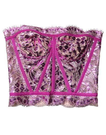 Dolce &amp; Gabbana – Rosafarbenes, ärmelloses Bustier-Korpus-Bluse-Top